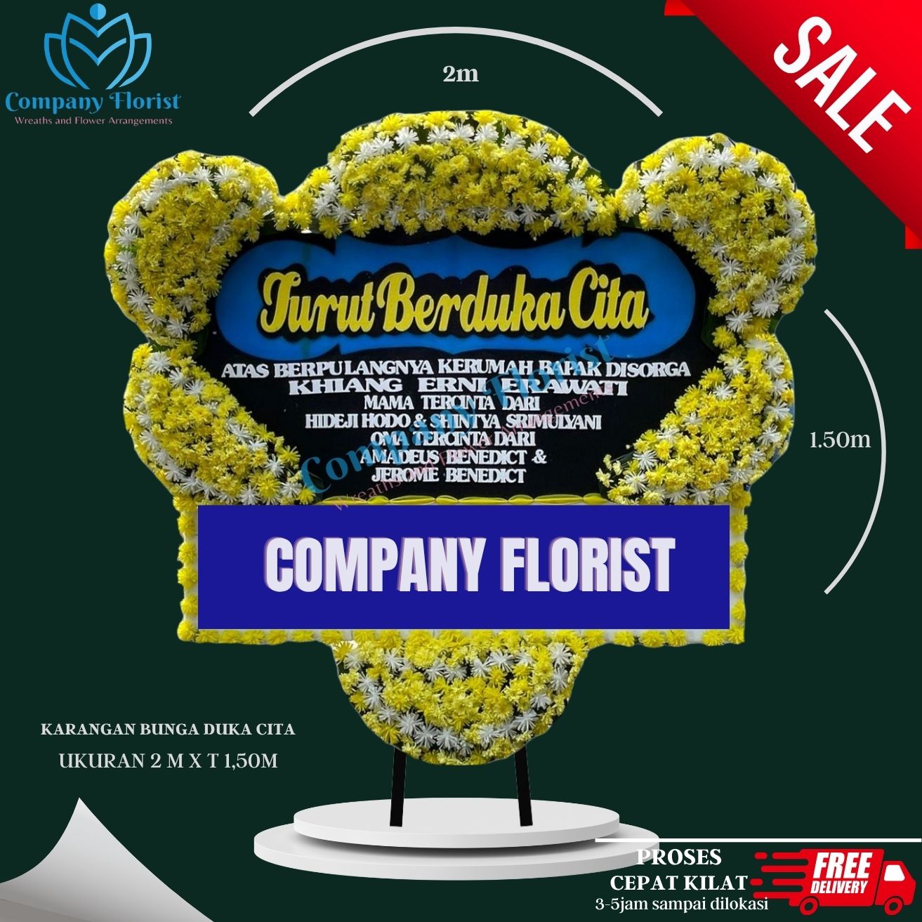 Papan Bunga Duka Cita Ukuran Besar – Company Florist